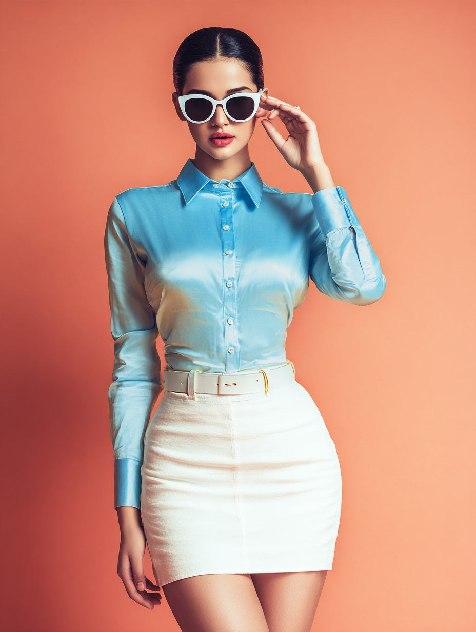 Satin Shirt – Blue Sky Ombre