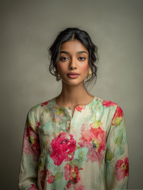 Floral Linen Top – Pastel Bloom