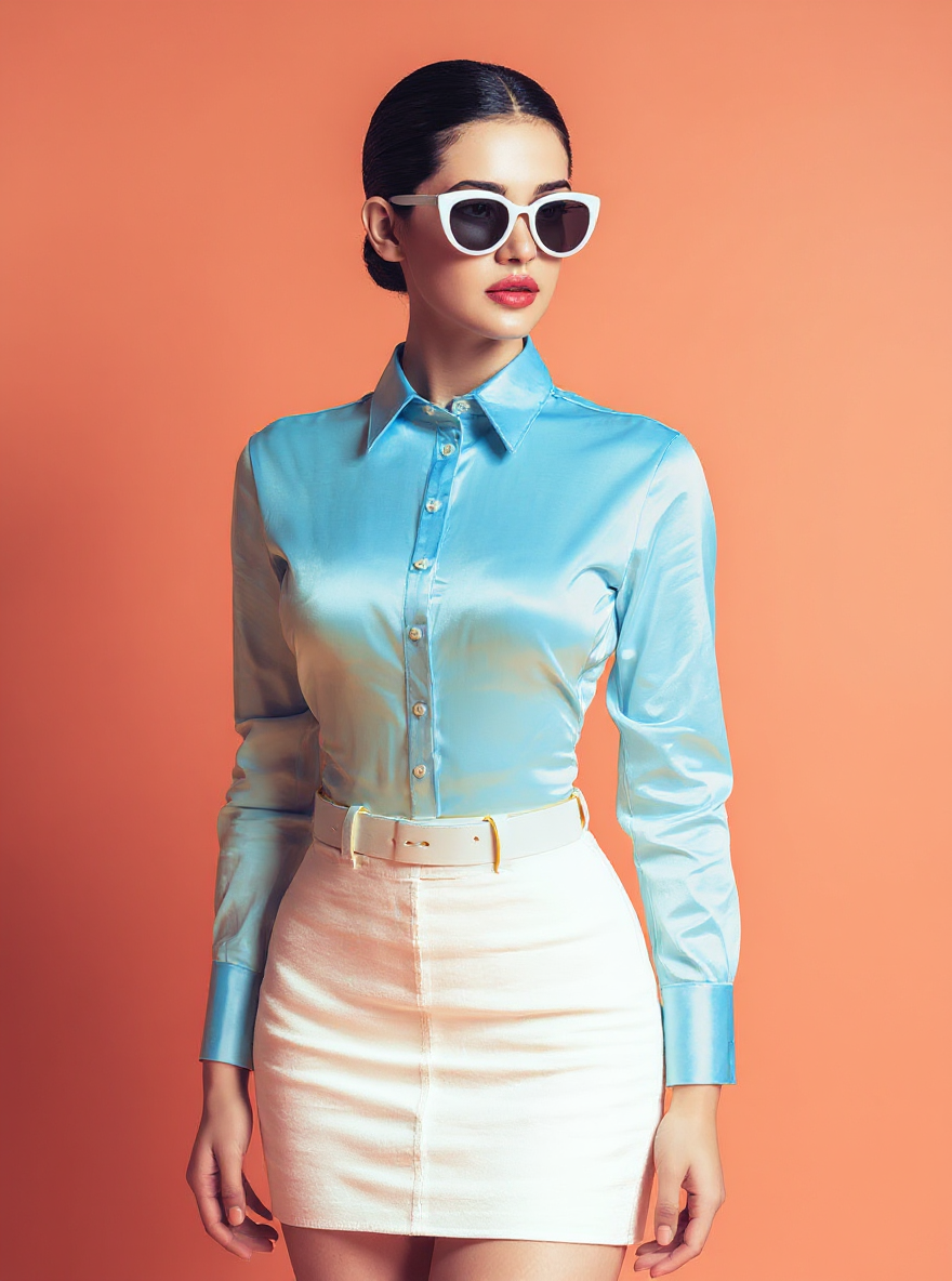 Satin Shirt – Blue Sky Ombre