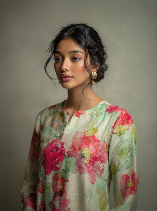 Floral Linen Top – Pastel Bloom